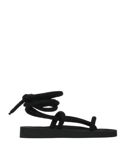Ncub Woman Toe Strap Sandals Black Size 7 Textile Fibers