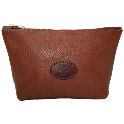 N'damus London Brown Altantic Chestnut Leather Toiletry Case