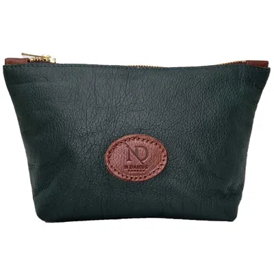 N'damus London Green Altantic Pine Leather Toiletry Case