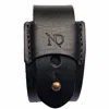N'damus London Men's Finsbury Black Natural Grain Leather Bracelet With Brass Button