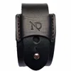 N'damus London Men's Finsbury Black Natural Grain Leather Bracelet With Silver Button In Black