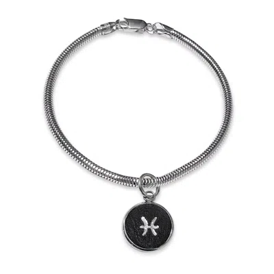 N'damus London Men's Pisces Zodiac Astrolab Leather & Sterling Silver Bracelet
