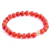 N'damus London Men's Red / Orange Carnelian Red Gemstone Bracelet In Multi