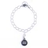 N'damus London Women's Aquarius Zodiac Sterling Silver & Leather Curb Bracelet
