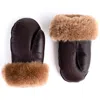 N'damus London Women's Aviator Brown Shearling Sheepskin Wool & Leather Mittens In Brown