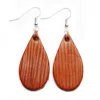 N'damus London Women's Brown Auricle Textured Chestnut Leather Earrings In Brown