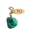 N'damus London Women's Green / Gold Malachite Gemstone & Gold Charm