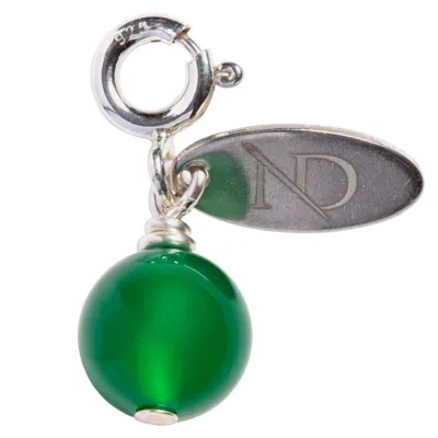 N'damus London Women's Green / Silver Green Agate Gemstone & Silver Charm In Multi
