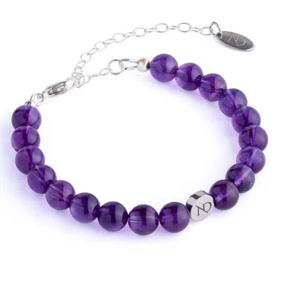 N'damus London Women's Pink / Purple Adjustable Amethyst Gemstone Bracelet & Sterling Silver Chain In Multi