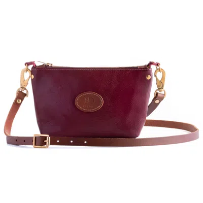 N'damus London Women's Red Bermon Oxblood Leather Crossbody Bag