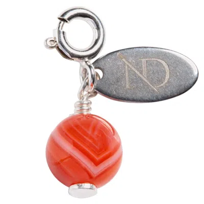 N'damus London Women's Red / Silver Carnelian Gemstone & Silver Charm