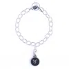 N'damus London Women's Silver / Black Taurus Zodiac Sterling Silver & Leather Curb Bracelet