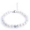 N'damus London Women's Silver / White Nacre Sterling Silver & Ivory Baroque Pearl Bracelet With Silver Button