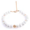 N'damus London Women's White / Gold Nacre Gold & Ivory Baroque Pearl Bracelet With Gold Button