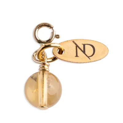 N'damus London Women's Yellow / Orange / Gold Citrine Gemstone & Gold Charm