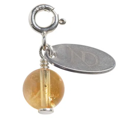 N'damus London Women's Yellow / Orange / Silver Citrine Gemstone & Silver Charm