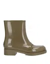 Ndegree21 Kartell N°21 # Kartell Woman Ankle Boots Military Green Size 6 Rubber