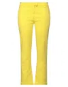 Ndegree21 Cropped Pants In Yellow