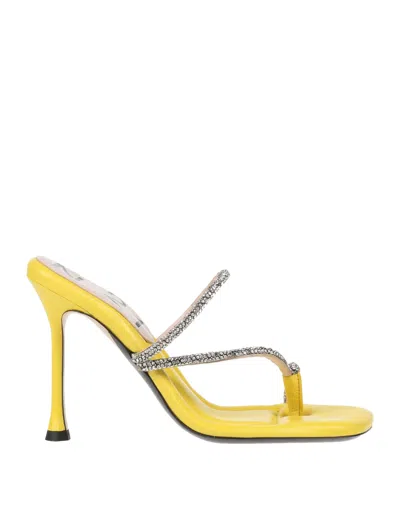 Ndegree21 Toe Strap Sandals In Yellow