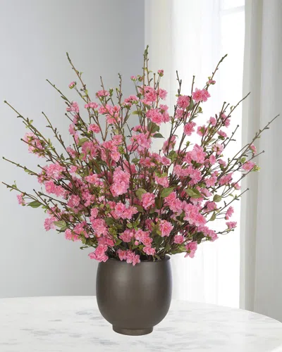 Ndi Apple Blossoms 41" Faux Floral Arrangement In A Concrete Pot