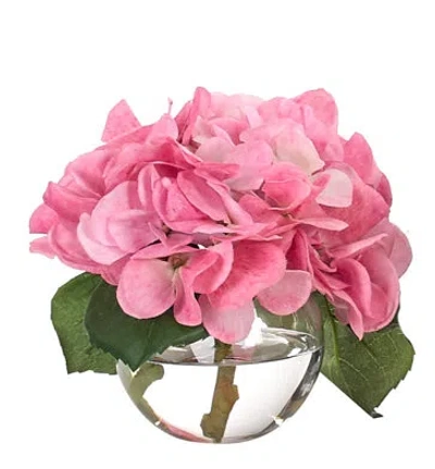 Ndi Hydrangea, Pink, Glass Bubble, 8wx7dx6h