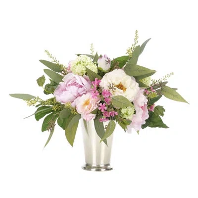 Ndi Rose Peony, Cream Pink, Aluminum Cup, 19wx16dx15h