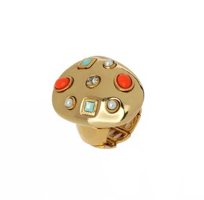 Nádia Gimenes Women's Wild Metal Ring In Vintage Gold Pleated In Multi