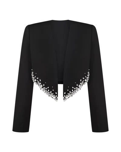 Nds The Label Cropped Crystal-embellished Blazer In Black