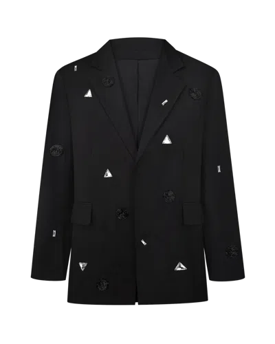 Nds The Label Oversized Embellished Blazer In Shadow