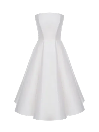 Nds The Label Strapless Silk And Wool Midi Dress