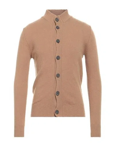 Ne Pas Man Cardigan Camel Size M Merino Wool In Brown