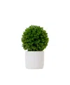 NEARLY NATURAL 10" ARTIFICIAL BOXWOOD TOPIARY PLANT WITH DECORATIVE PLANTER