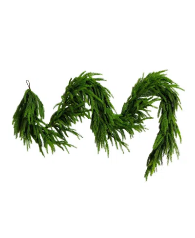 Nearly Natural 10" Artificial Touch Norfolk Island Pine Garland With Natural Look In Green