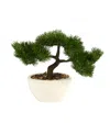Nearly Natural 10in Cedar Bonsai Artificial Tree In Decorative Planter In Green
