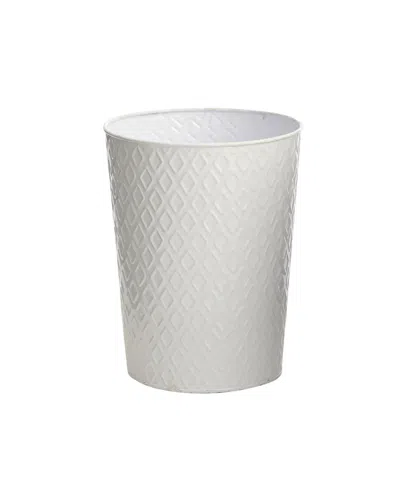 Nearly Natural 10" Embossed Tin Planter In White