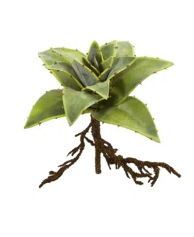 Nearly Natural 10" Succulent Artificial Plant With Roots (set Of 3) In Green