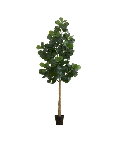 Nearly Natural 108" Artificial Fiddle Leaf Fig Tree In Green