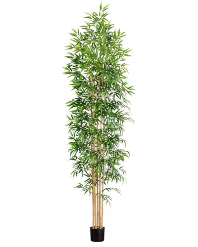 Nearly Natural 10ft. Artificial Bamboo Tree With Real Bamboo Trun In Green