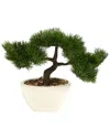 Nearly Natural 10in Cedar Bonsai Artificial Tree In Decorative Planter In Green