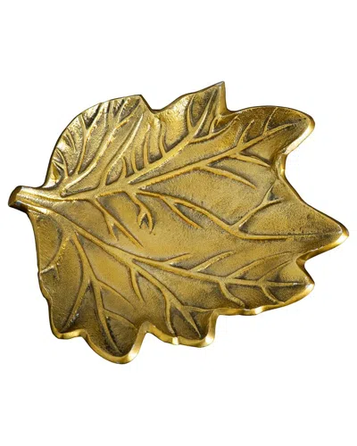 Nearly Natural 10in. Gold Tree Of Life Leaf Decorative Accent Tra In Animal Print