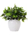 Nearly Natural 11in Artificial Boxwood Plant With Decorative Planter In Green