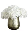 Nearly Natural 11in. Artificial Hydrangea Arrangement In Gold Met