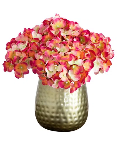 NEARLY NATURAL NEARLY NATURAL 11IN ARTIFICIAL HYDRANGEA ARRANGEMENT IN METAL VASE