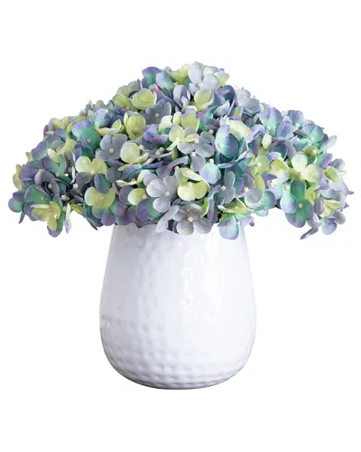 NEARLY NATURAL NEARLY NATURAL 11IN ARTIFICIAL HYDRANGEA ARRANGEMENT IN METAL VASE