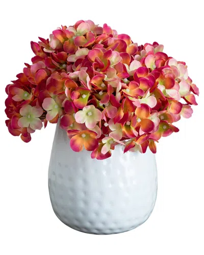 NEARLY NATURAL NEARLY NATURAL 11IN ARTIFICIAL HYDRANGEA ARRANGEMENT IN METAL VASE