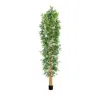Nearly Natural 12' Artificial Bamboo Tree With Real Bamboo Trunks In Green
