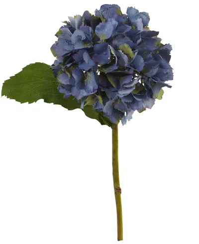 Nearly Natural Set Of 12 Hydrangea Artificial Flowers In Blue