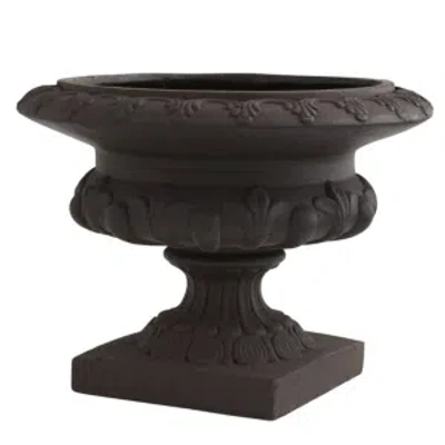 Nearly Natural 12.5-in. H Iron-finish Decorative Urn In Dark Gray