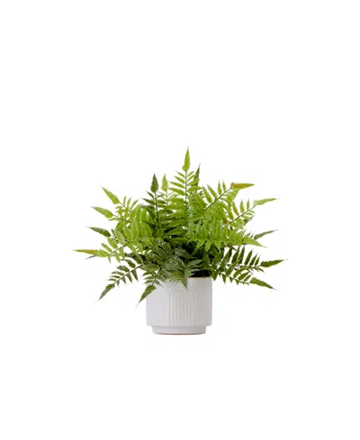 NEARLY NATURAL 13" ARTIFICIAL BOSTON FERN PLANT WITH DECORATIVE PLANTER