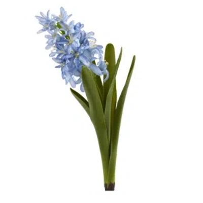 Nearly Natural Set Of 4 13in Hyacinth Artificial Flower In Blue